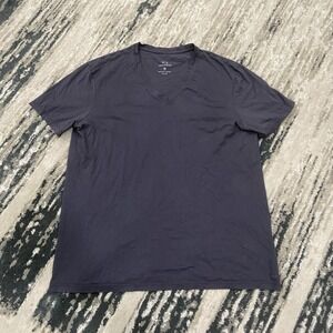 Armani Exchange Shirt Mens Sz XL Blue Short Sleeve V Neck Pima Cotton Tee